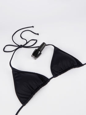 Woman black triangle bikini