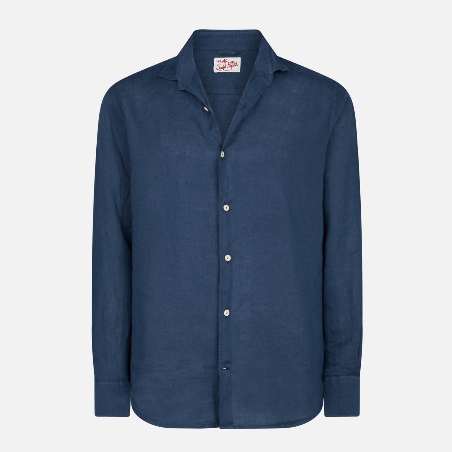 Man blue navy linen Pamplona shirt - MC2 Saint Barth