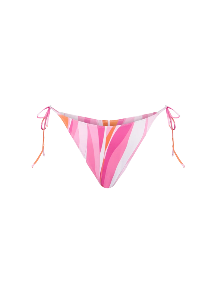 Woman wave print cheeky swim briefs