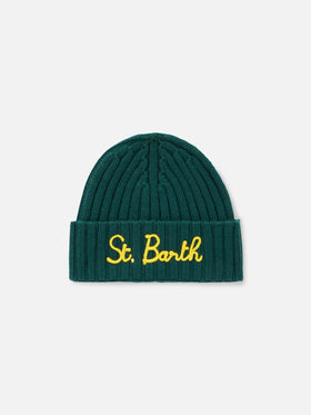 Boy green beanie with St. Barth embroidery - MC2 Saint Barth