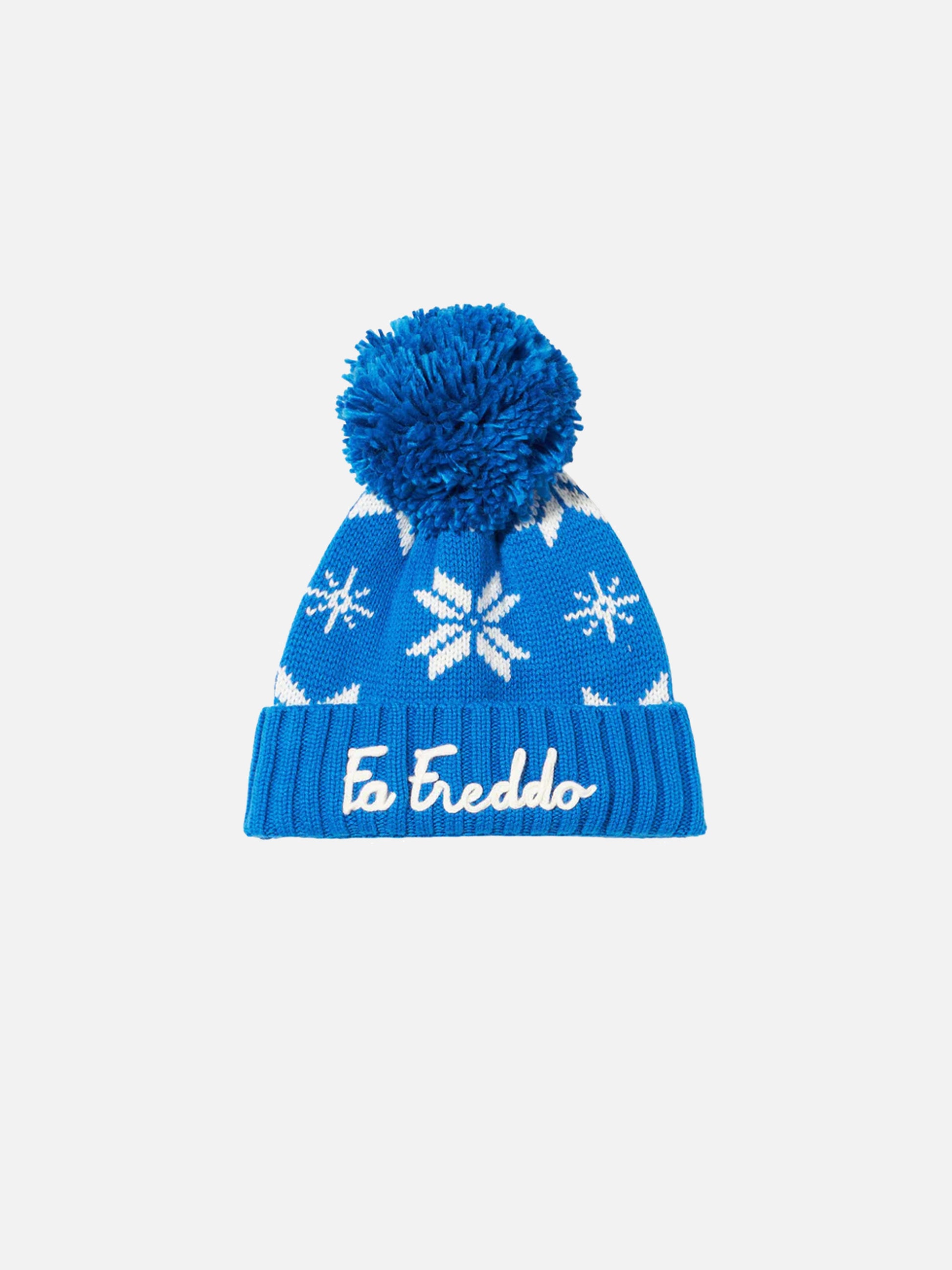 Boy blue beanie with norwegian pattern - MC2 Saint Barth