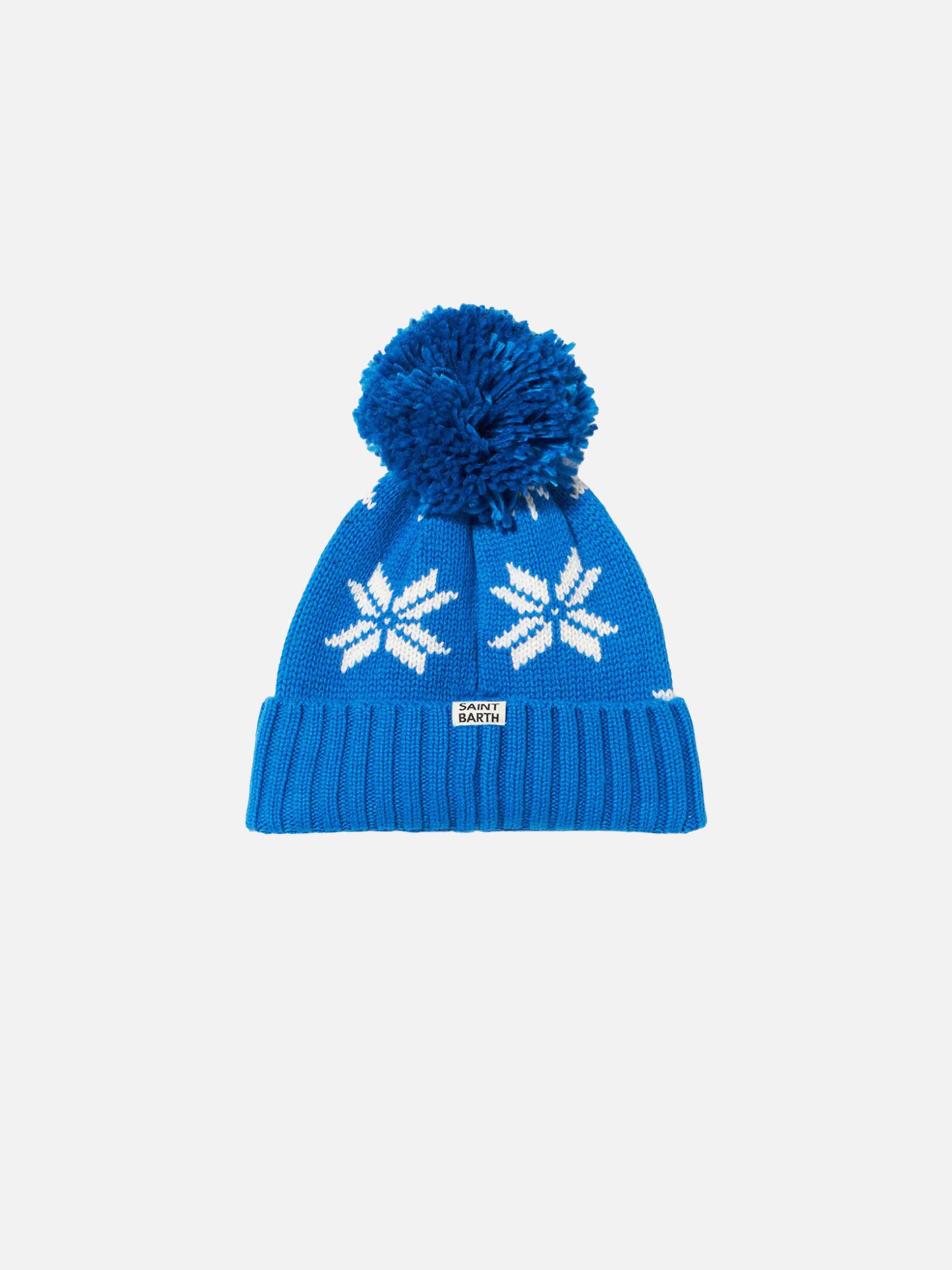 Boy blue beanie with norwegian pattern - MC2 Saint Barth