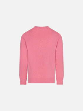 Girl crewneck sweater with Courmayeur postcard - MC2 Saint Barth