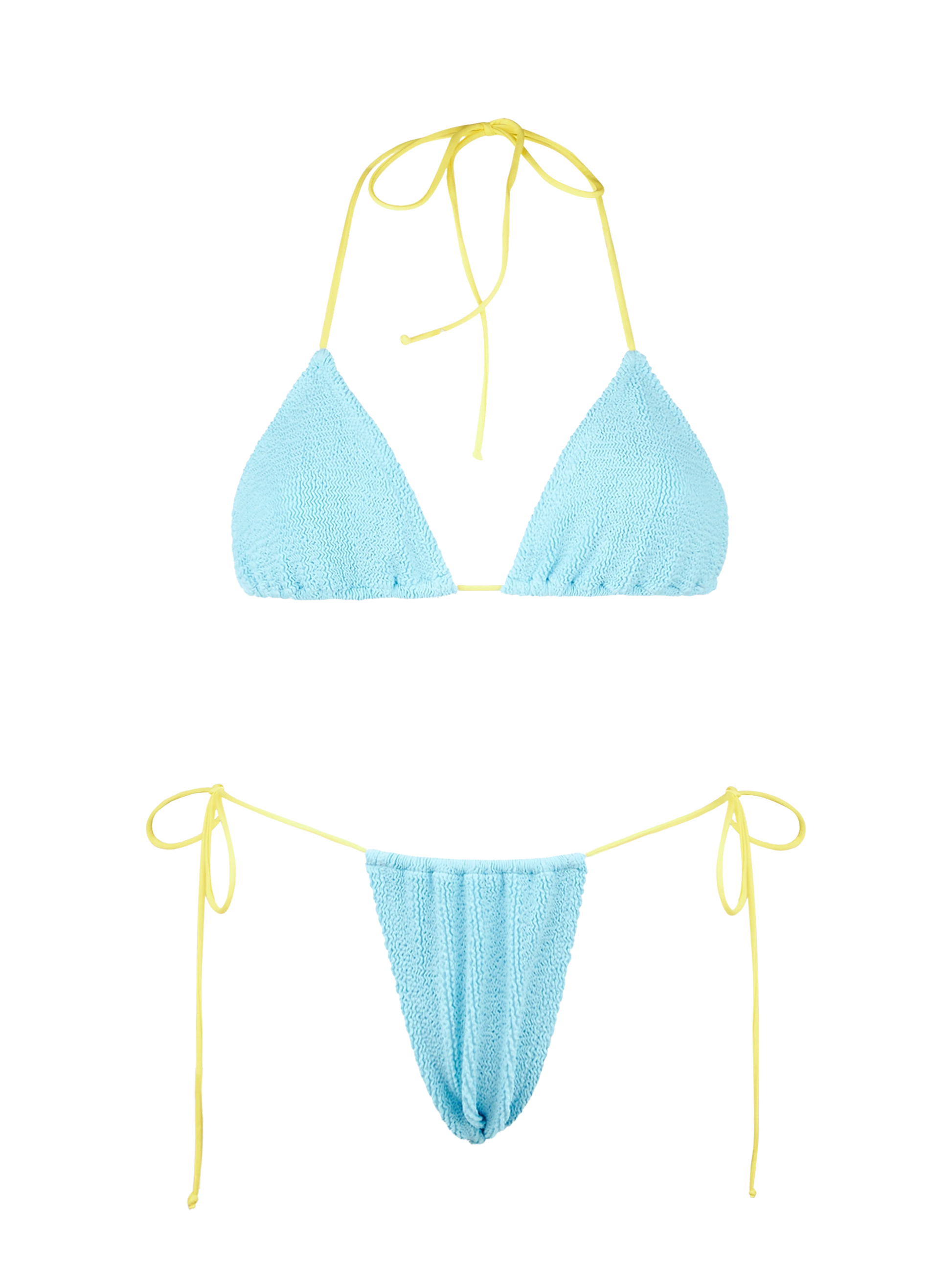 Woman light blue crinkle triangle bikini | MELISSA SATTA SPECIAL EDITION - MC2 Saint Barth