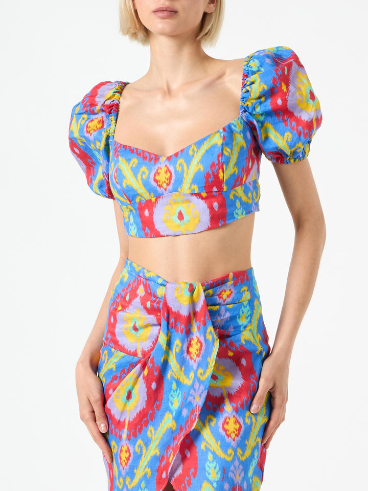 Crop top with ikat print - MC2 Saint Barth