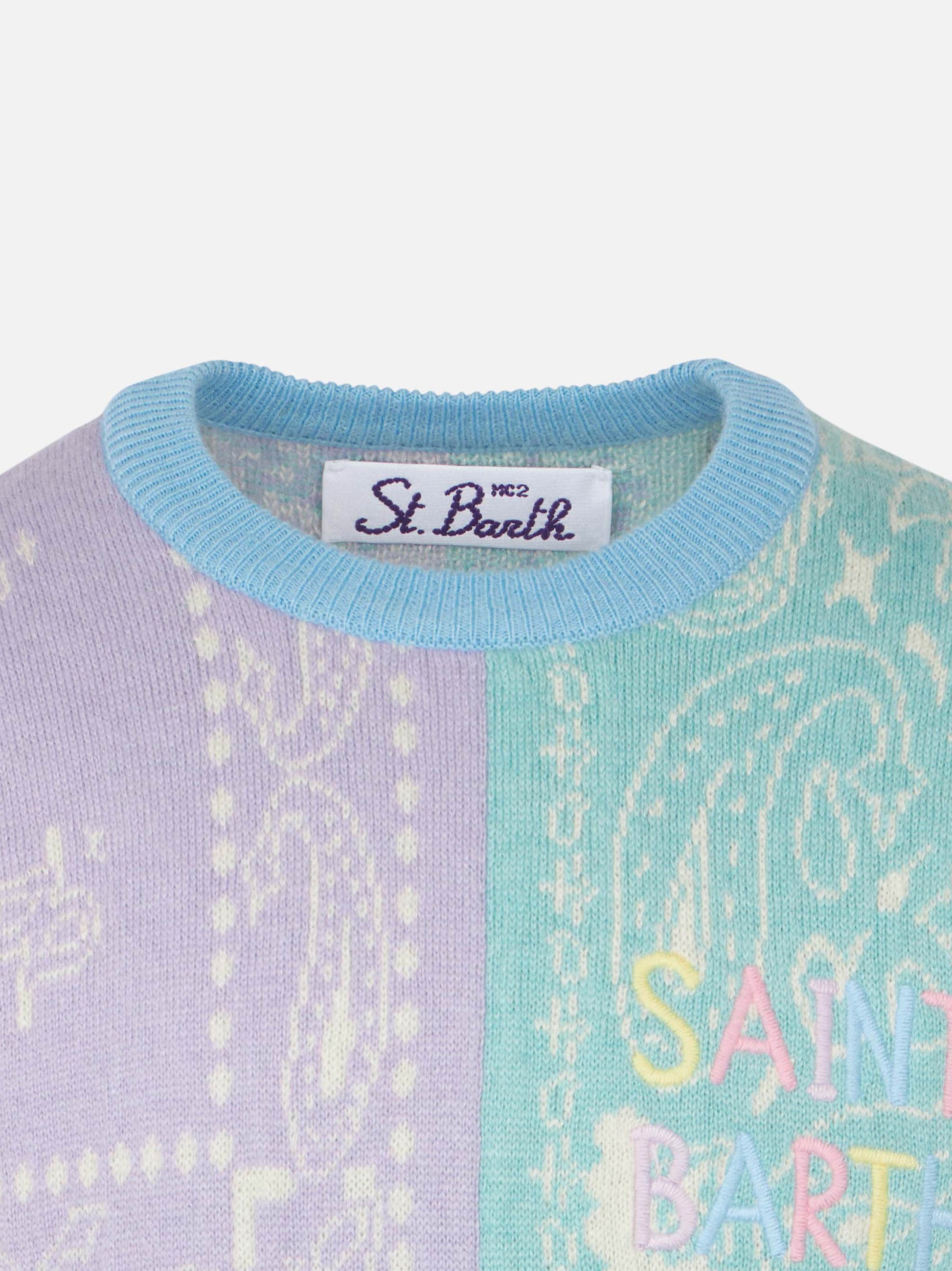 Girl bandanna print brushed sweater - MC2 Saint Barth