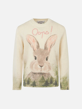 Girl crewneck sweater with bunny print - MC2 Saint Barth