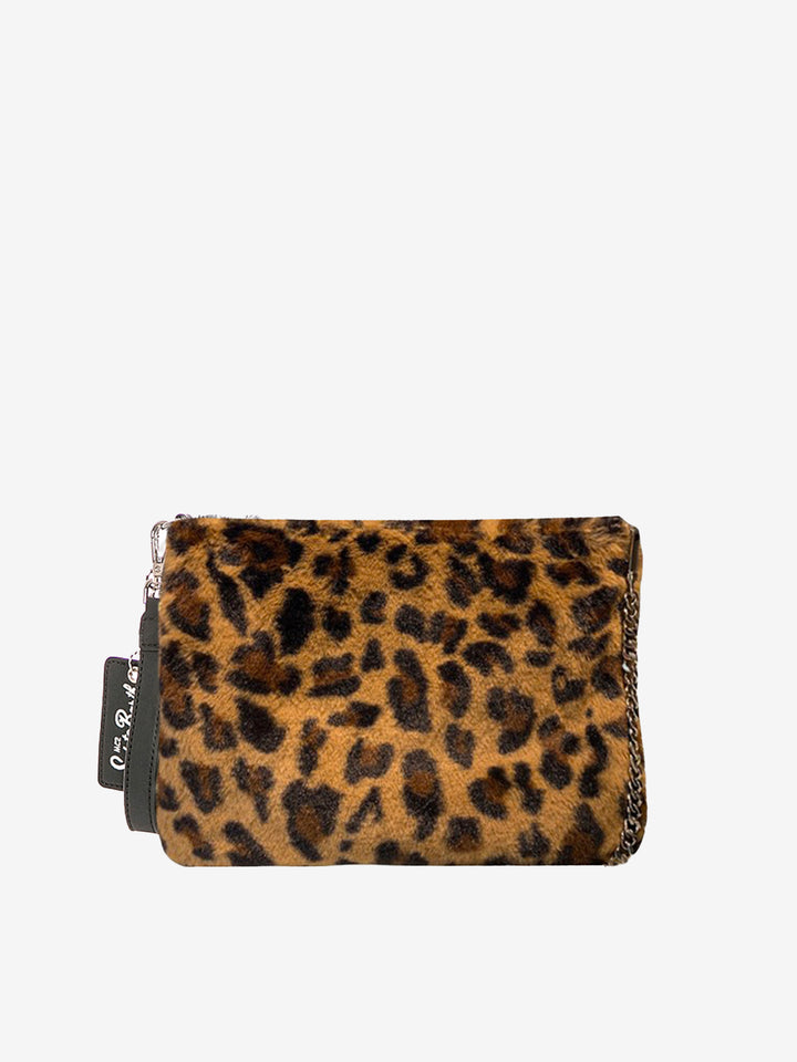 Parisienne wooly cross-body pouch bag with animalier print - MC2 Saint Barth