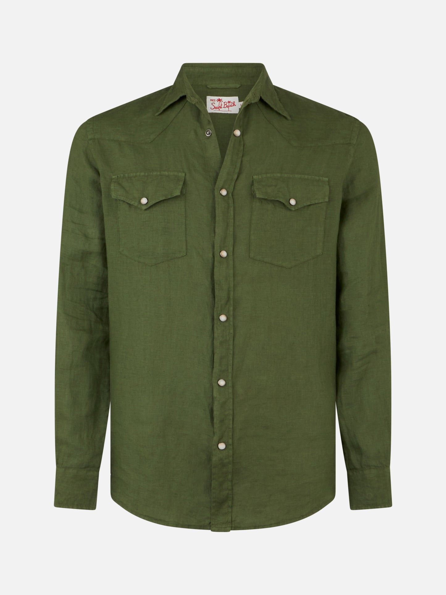 Dark green linen shirt - MC2 Saint Barth