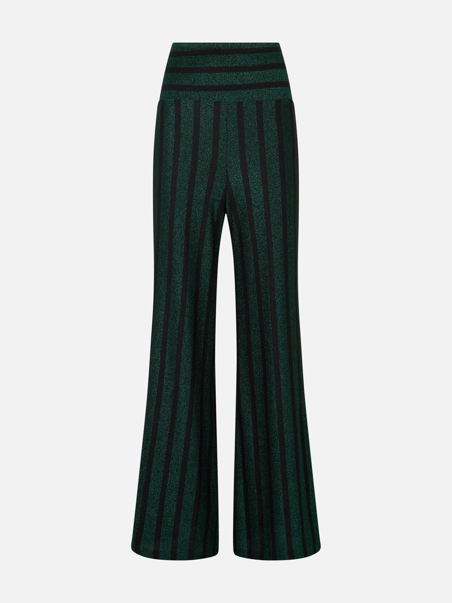 Black and green glitter striped palazzo pants - MC2 Saint Barth