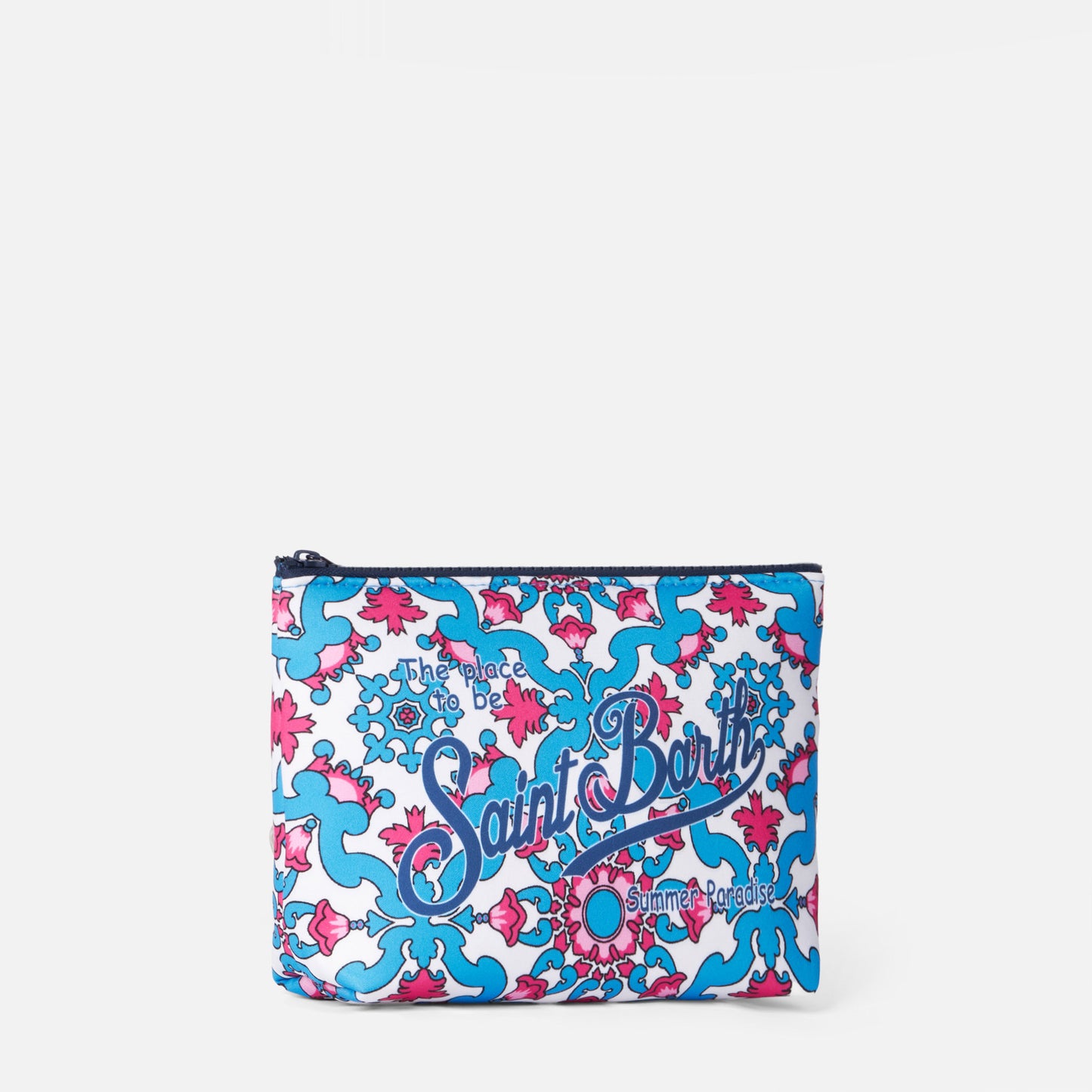 Pochette Aline in scuba con stampa maiolica