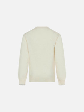 Girl crewneck sweater with All I need is snow lettering - MC2 Saint Barth