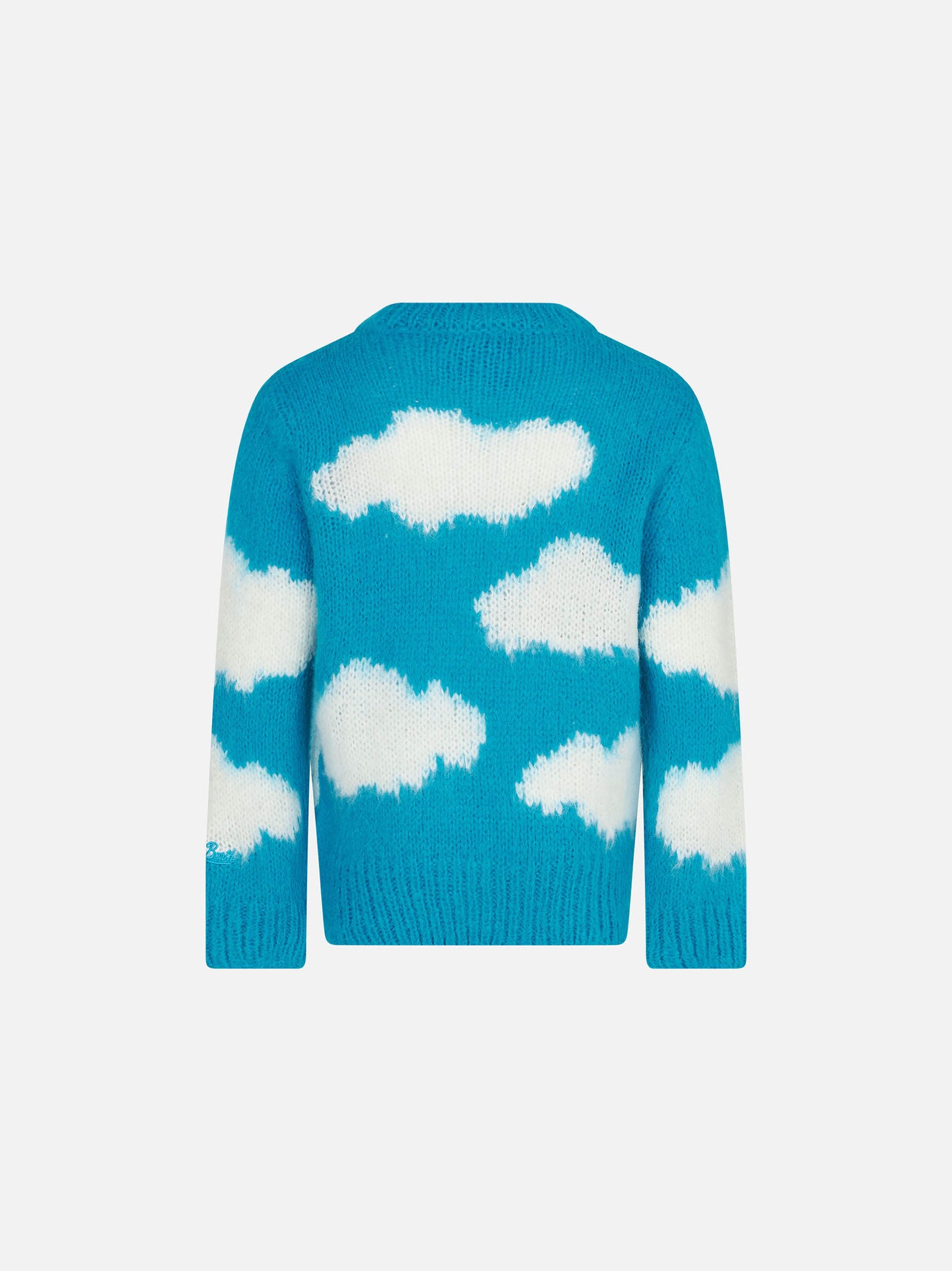 Girl brushed sweater with Tra le nuvole embroidery - MC2 Saint Barth