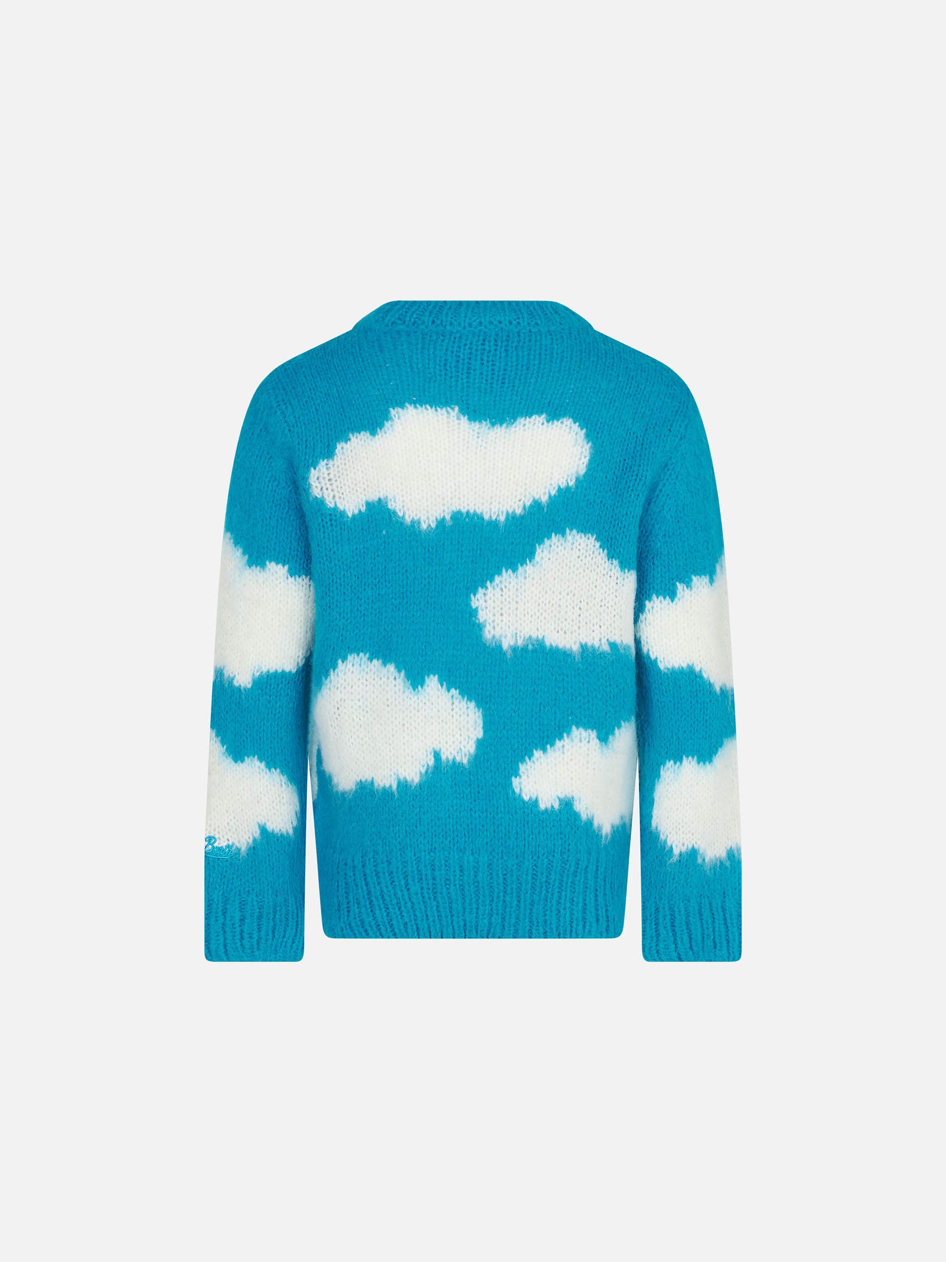 Girl brushed sweater with Tra le nuvole embroidery - MC2 Saint Barth