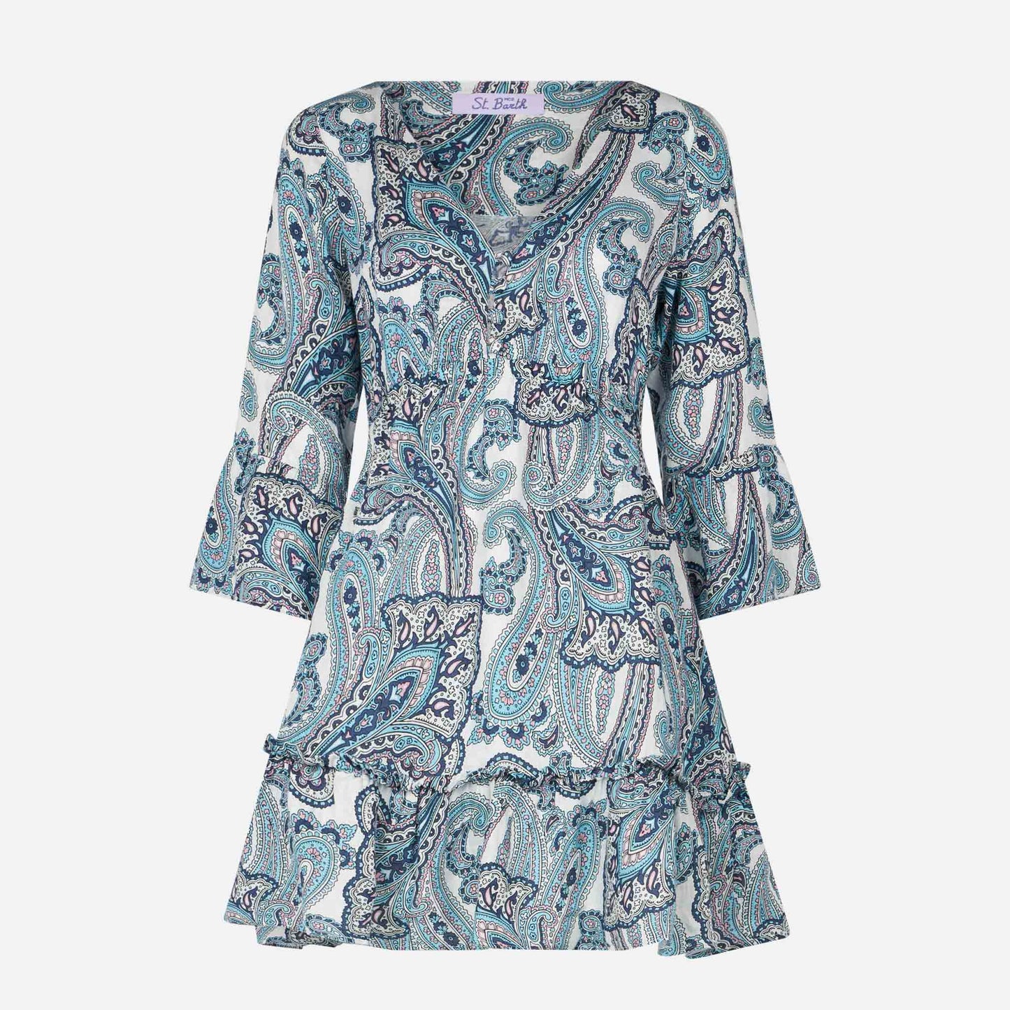 Woman short dress with paisley print - MC2 Saint Barth