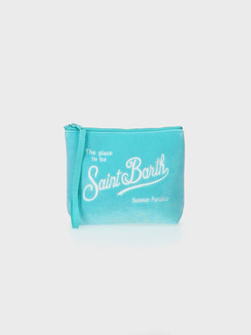 Pochette Aline in velluto verde acqua