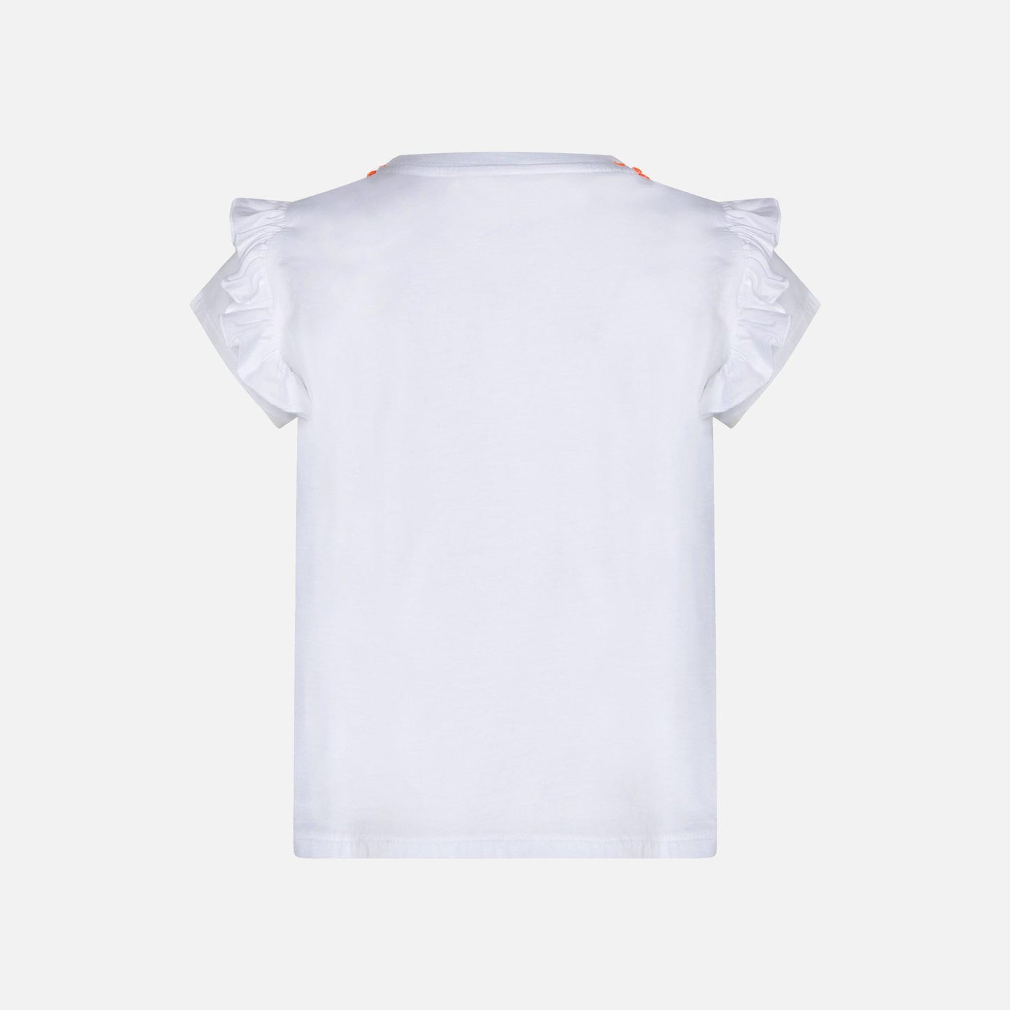 Girl cotton t-shirt with flounce and embroidery - MC2 Saint Barth