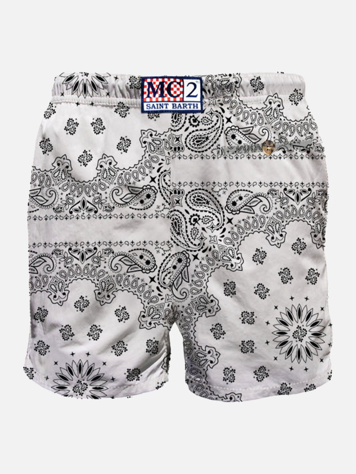 Man swim shorts with white bandanna print - MC2 Saint Barth