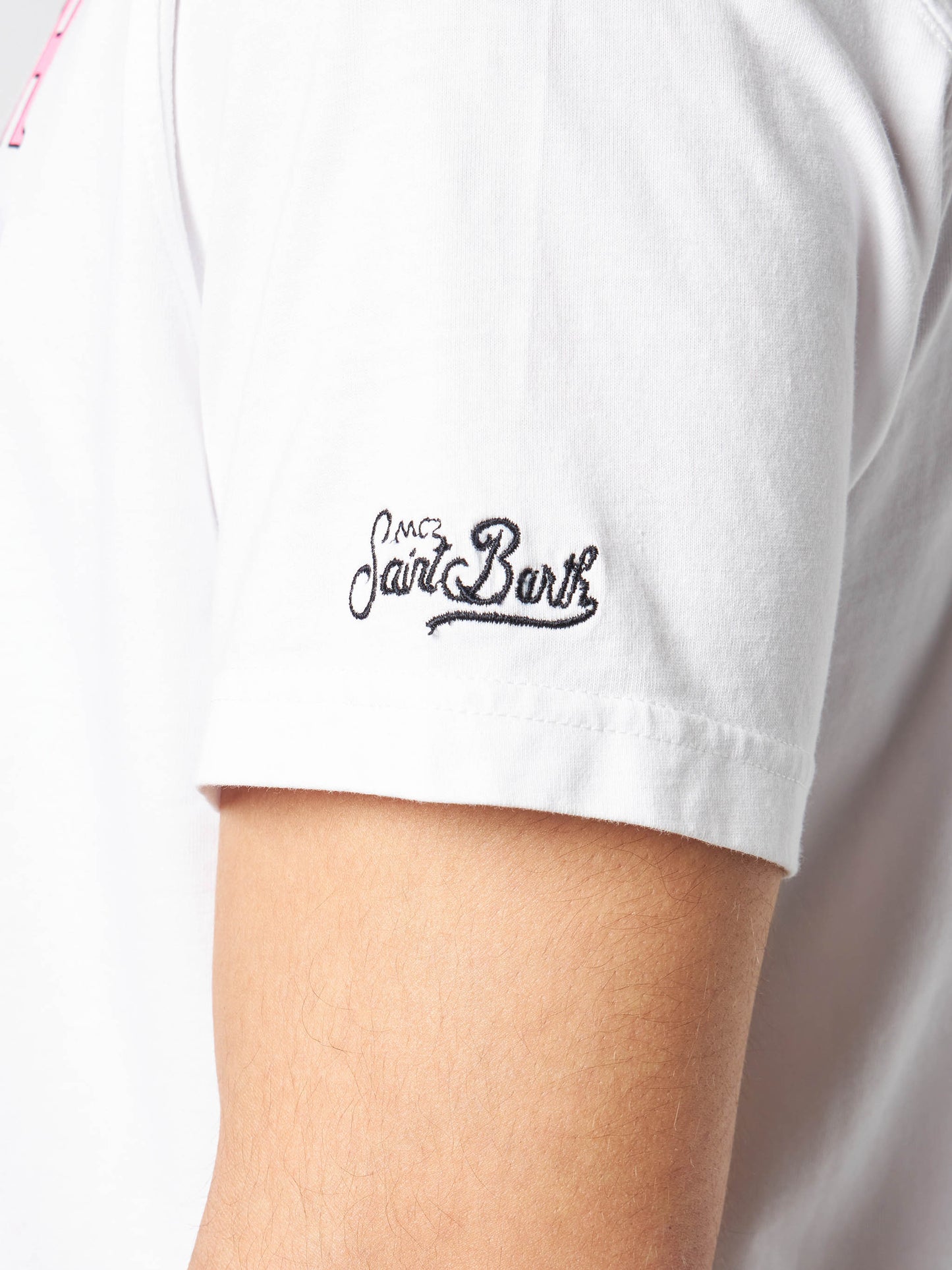 Man cotton t-shirt with St.Barth airlines print