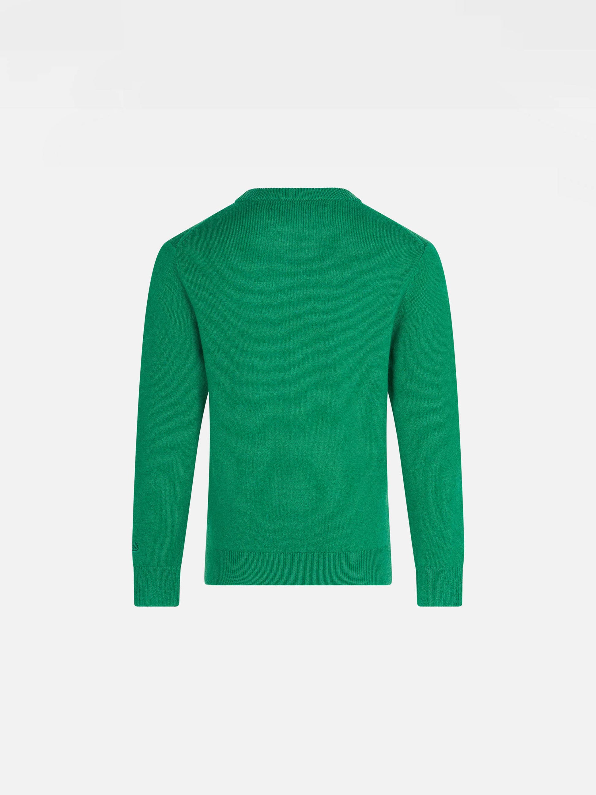 Boy green sweater with St. Moritz jacquard - MC2 Saint Barth