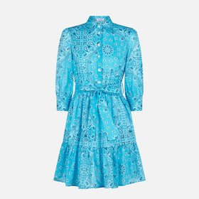 Bandanna print cotton short dress Daisi with embroideries - MC2 Saint Barth