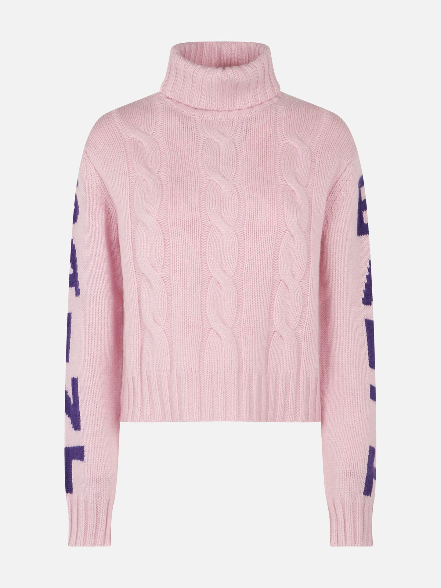 Maglione da donna intrecciato a collo alto con stampa jacquard Saint Barth