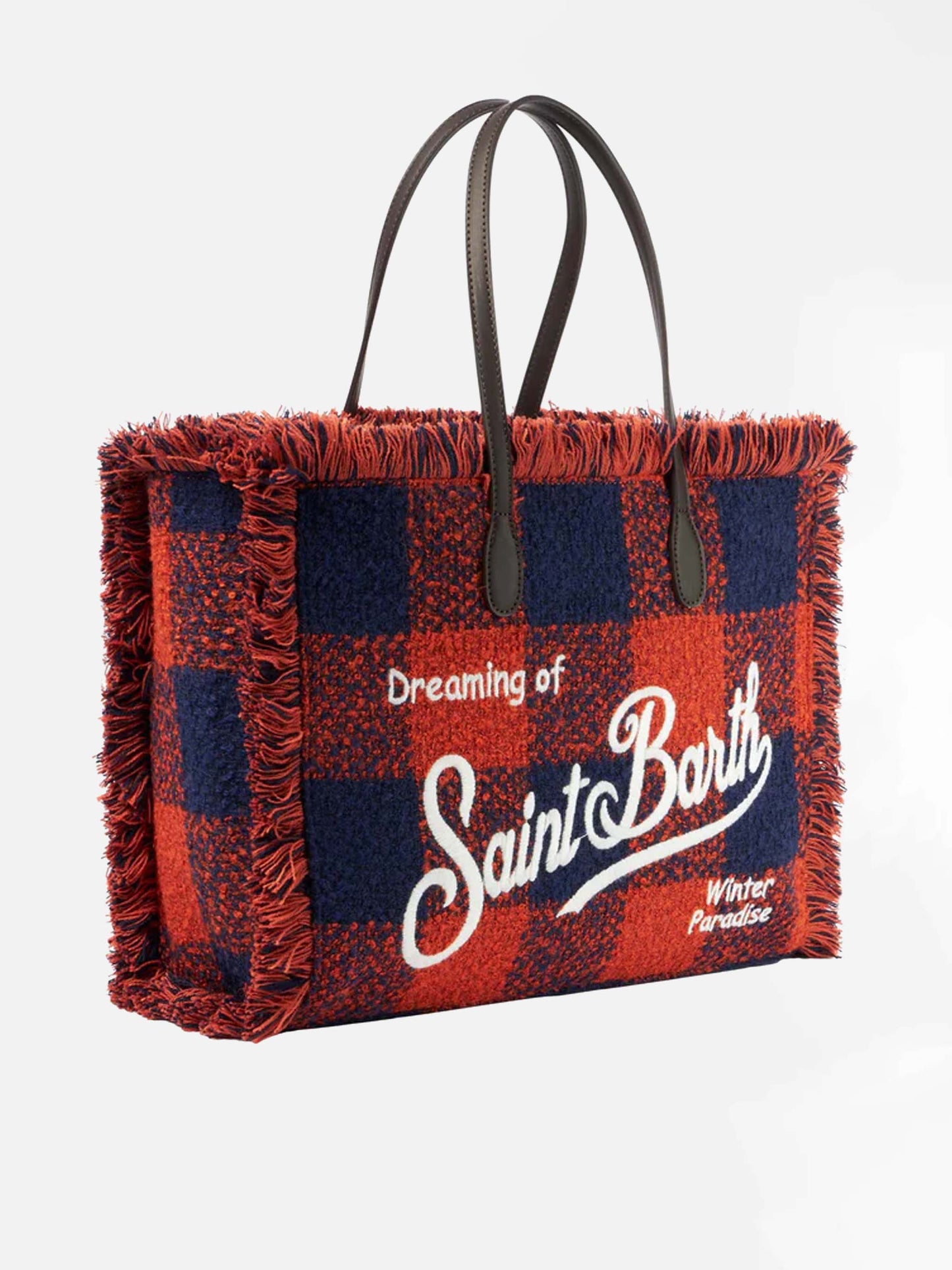 Vanity wooly shoulder bag with check print - MC2 Saint Barth