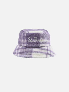 Woman bucket hat with tartan print - MC2 Saint Barth