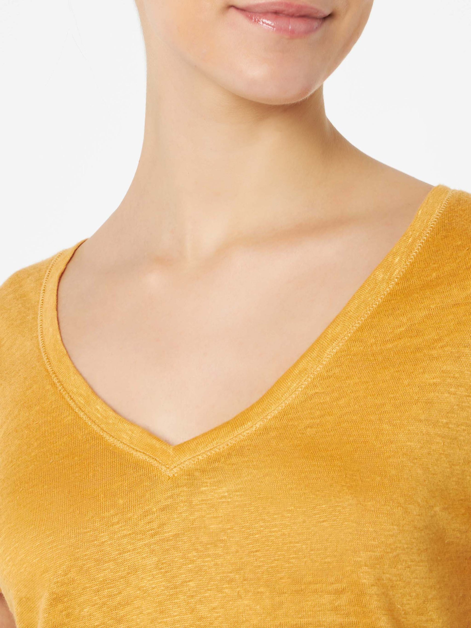 Woman ochre linen t-shirt - MC2 Saint Barth