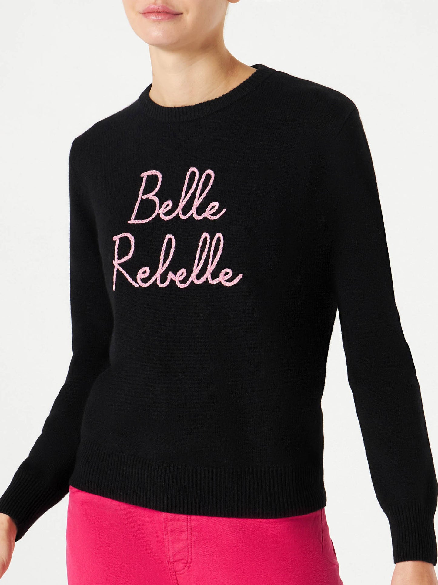 Woman sweater with Belle Rebelle embroidery - MC2 Saint Barth