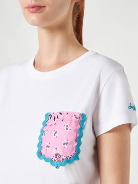 Woman cotton t-shirt with pocket - MC2 Saint Barth