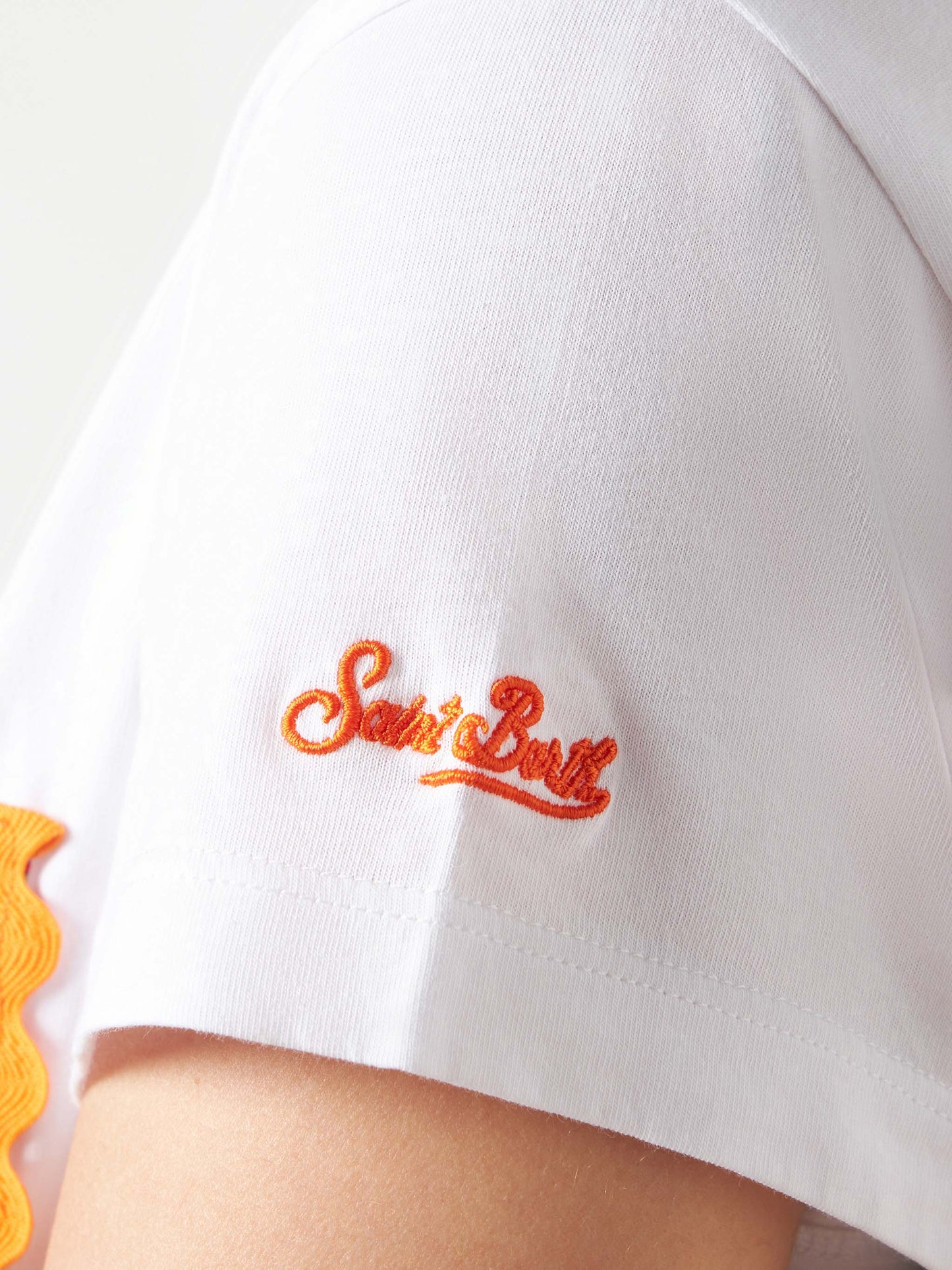 Woman cotton t-shirt with pocket - MC2 Saint Barth