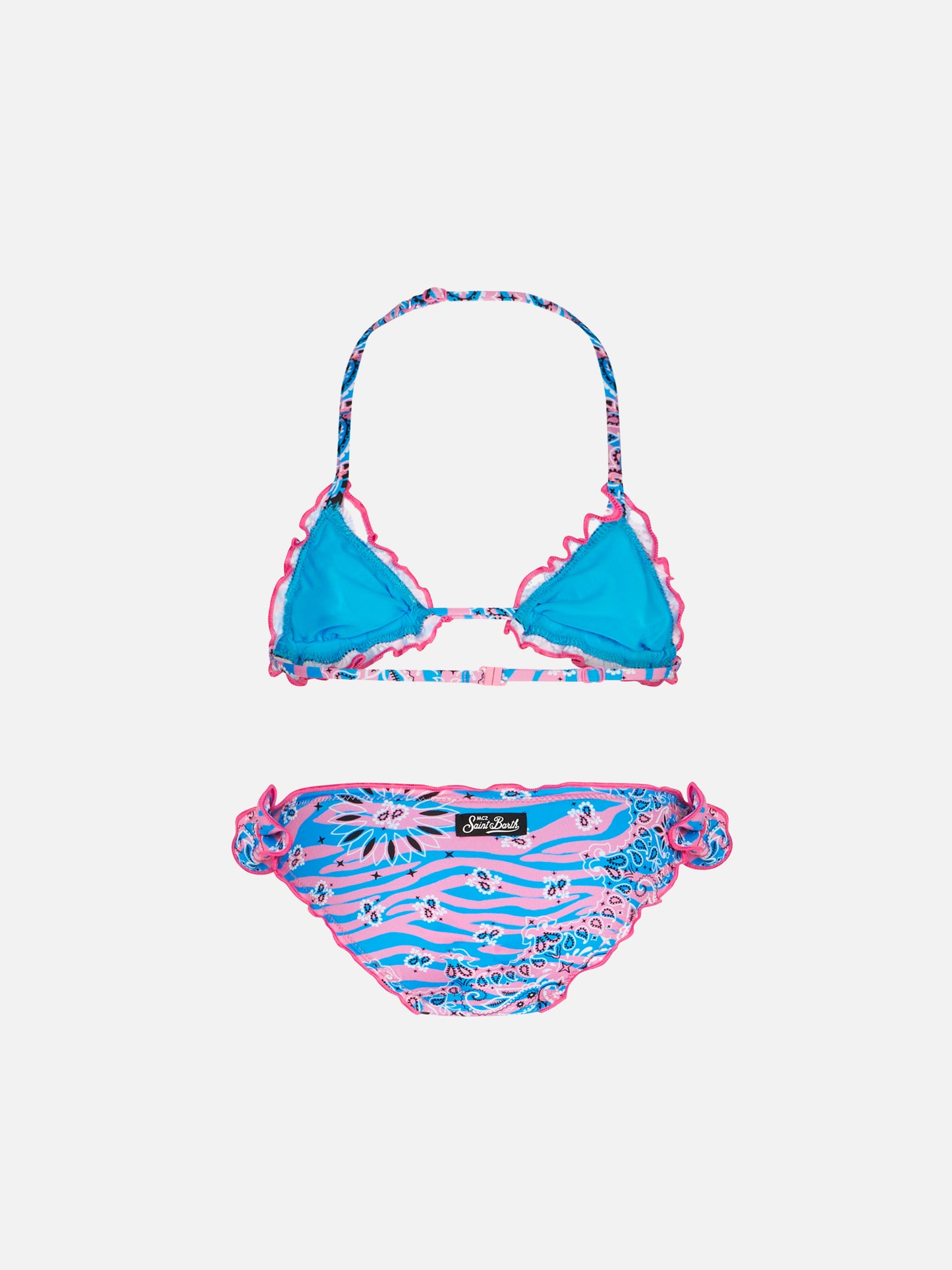 Girl triangle bikini with zebra bandanna print - MC2 Saint Barth