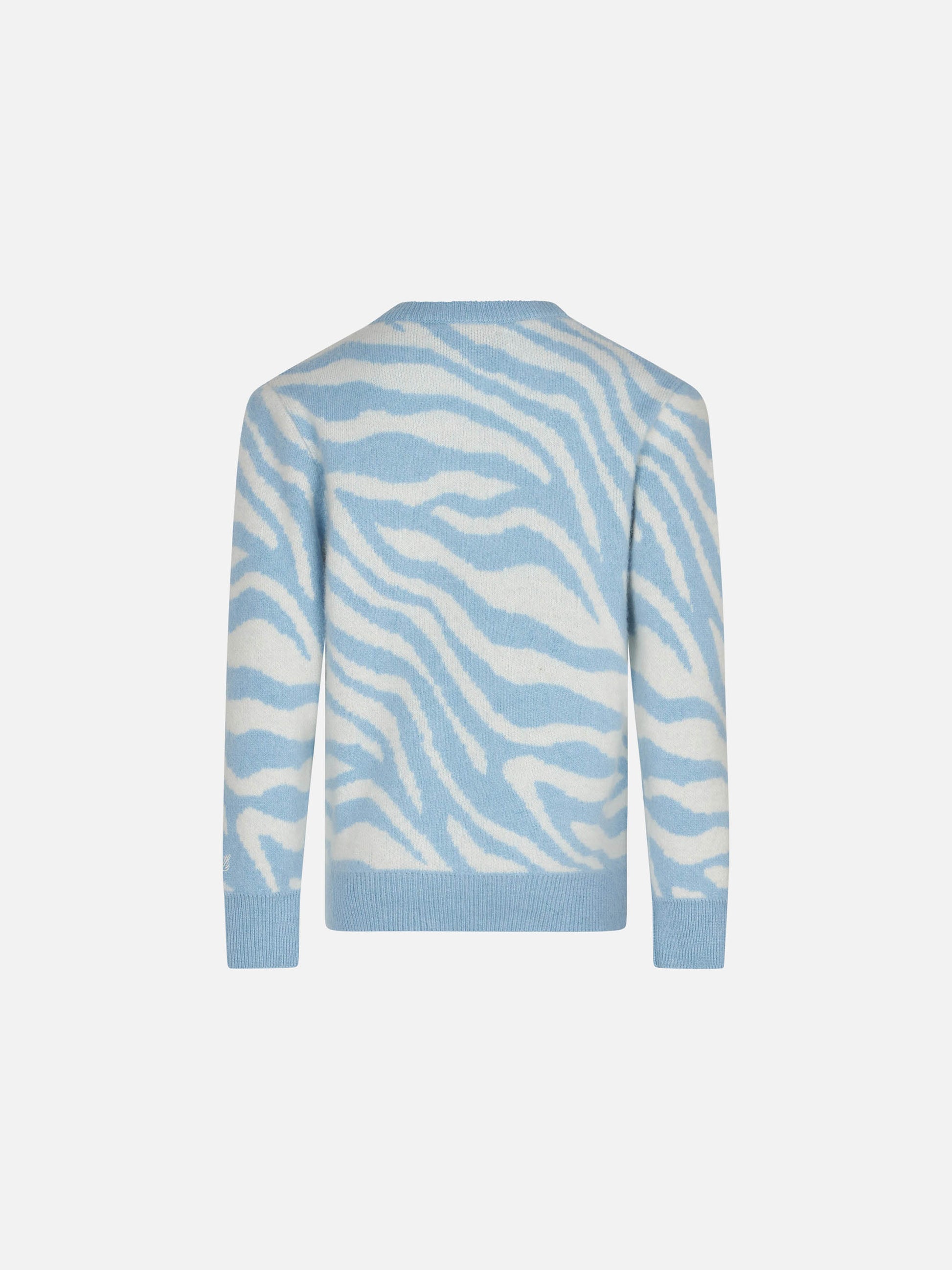 Girl zebra print brushed sweater with Wild Girl embroidery - MC2 Saint Barth