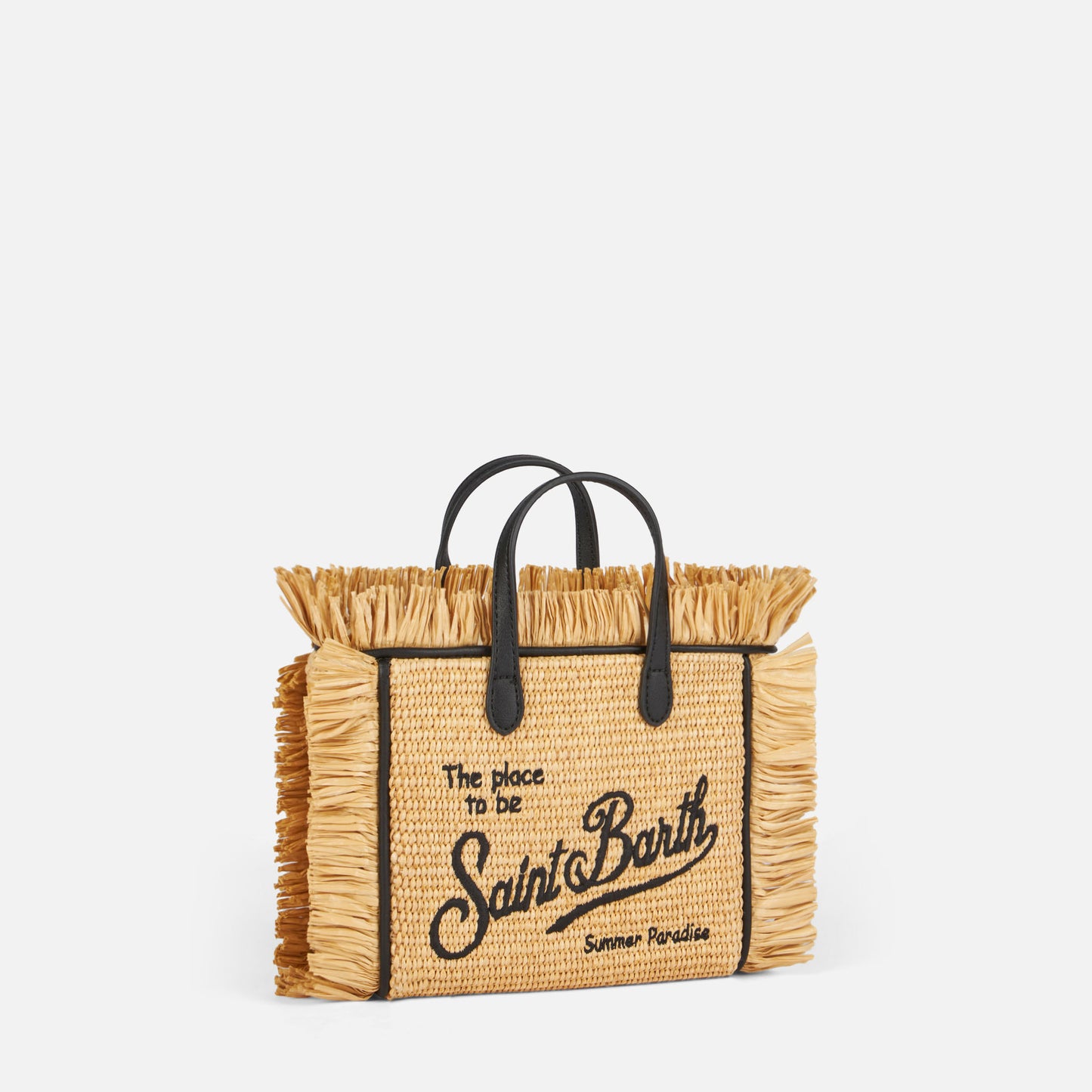 Mini Vanity straw bag with embroidery