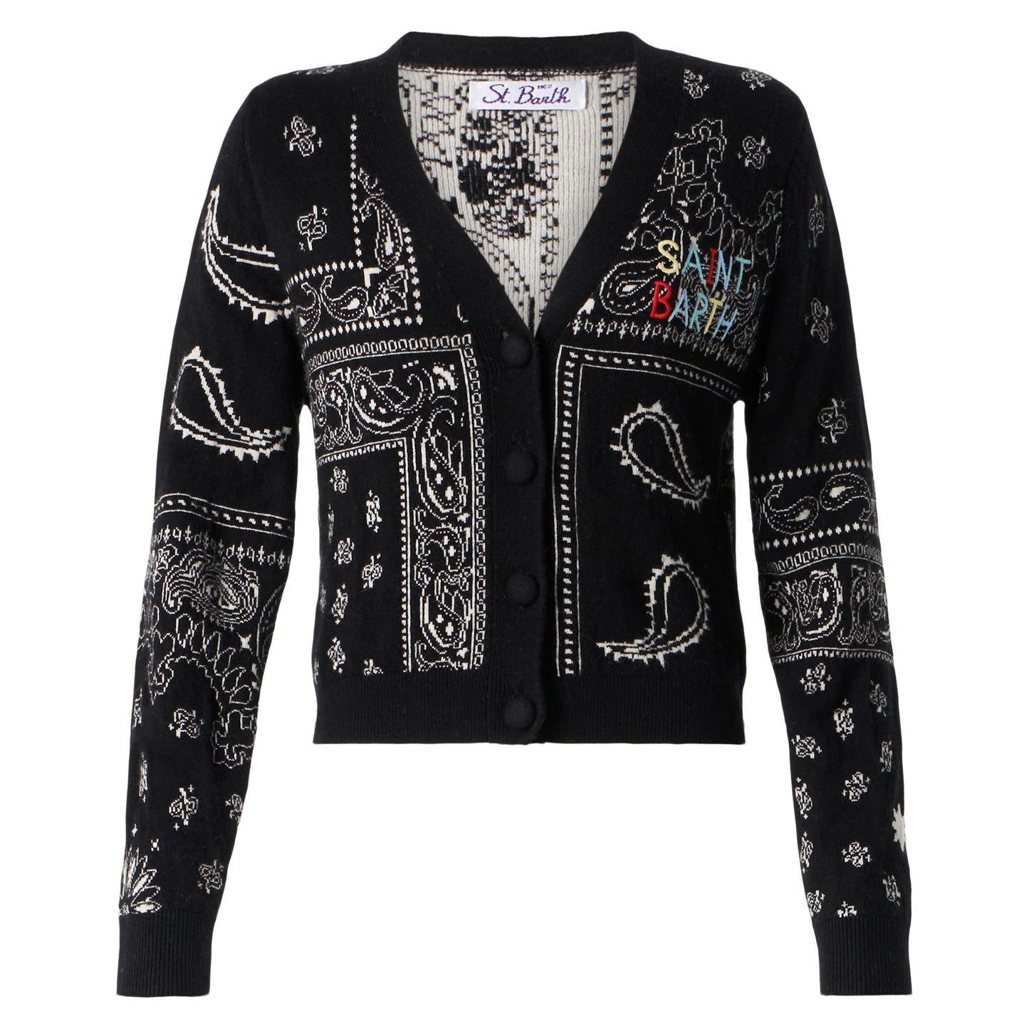 Woman cropped cardigan with Saint Barth embroidery - MC2 Saint Barth