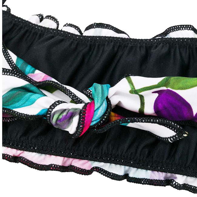 Girl bandeau bikini with tropical leaves - MC2 Saint Barth