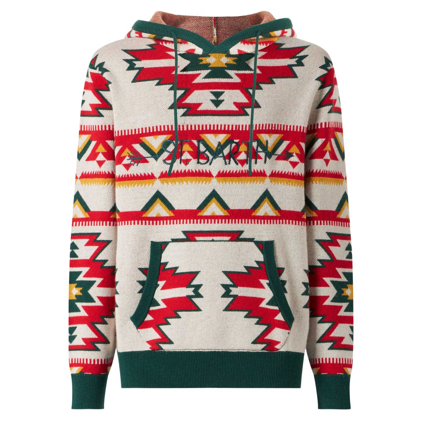 Man hooded knit with ethnic pattern - MC2 Saint Barth