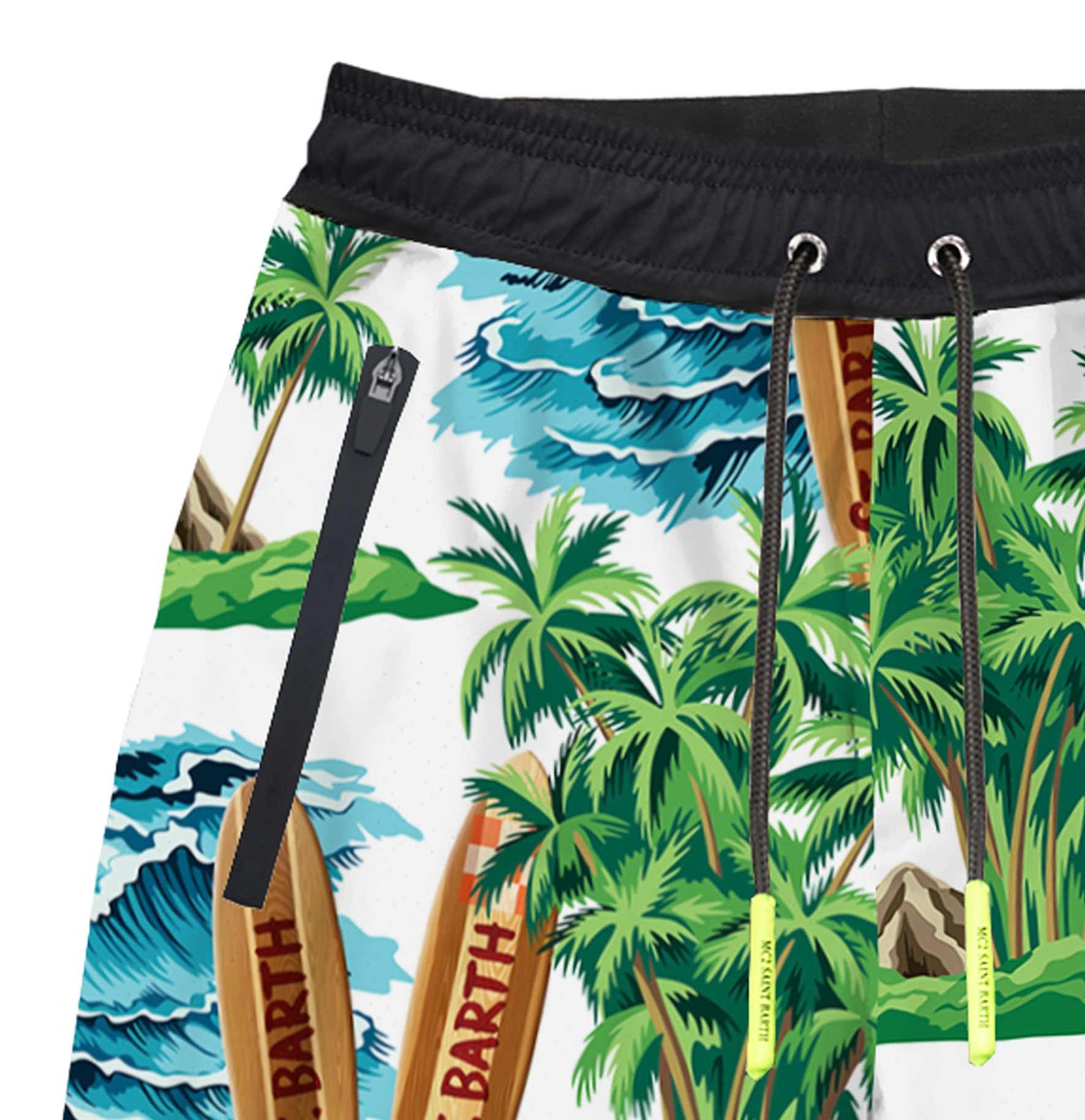 Hawaiian print boy swim shorts surf style - MC2 Saint Barth