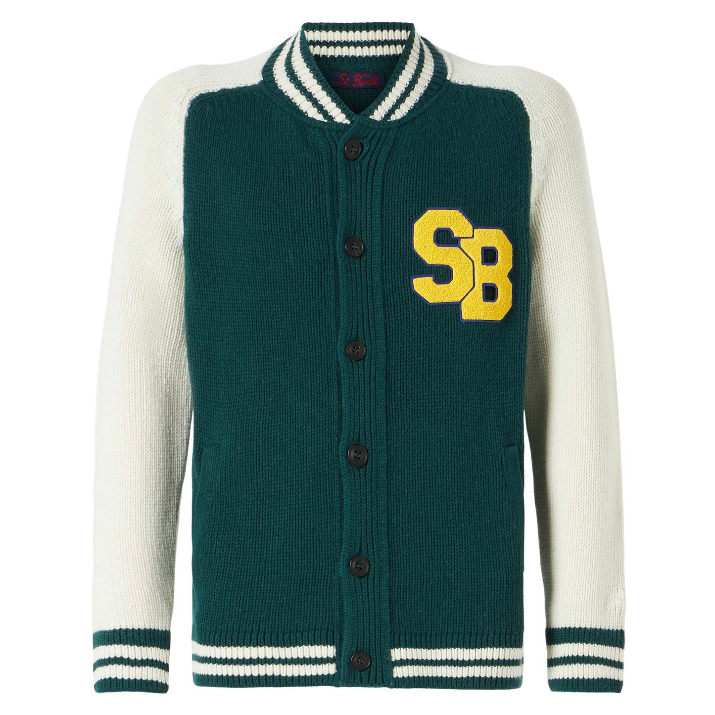 Green knit bomber college style - MC2 Saint Barth