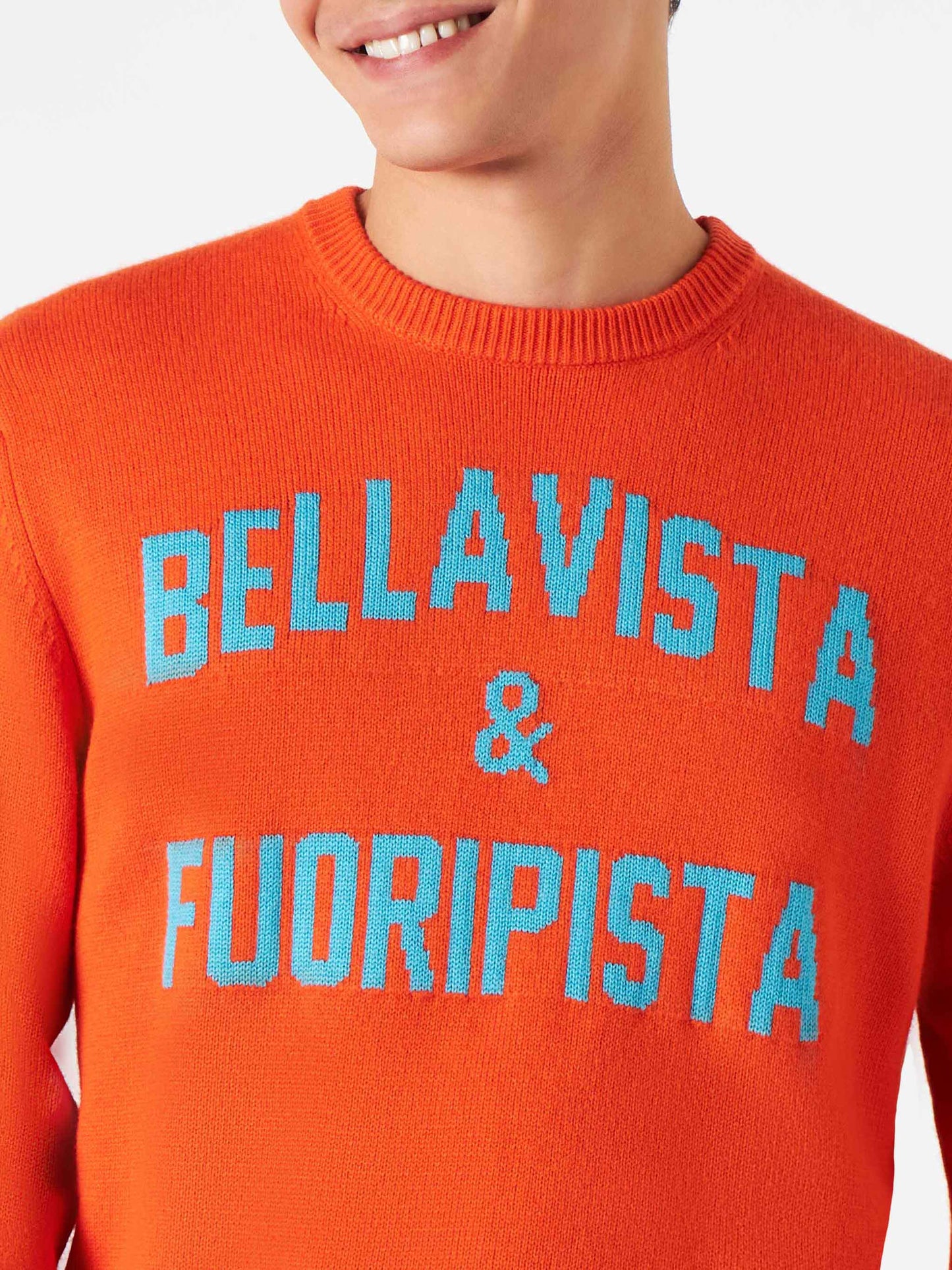 Maglia da uomo arancione stampa Bellavista & Fuoripista