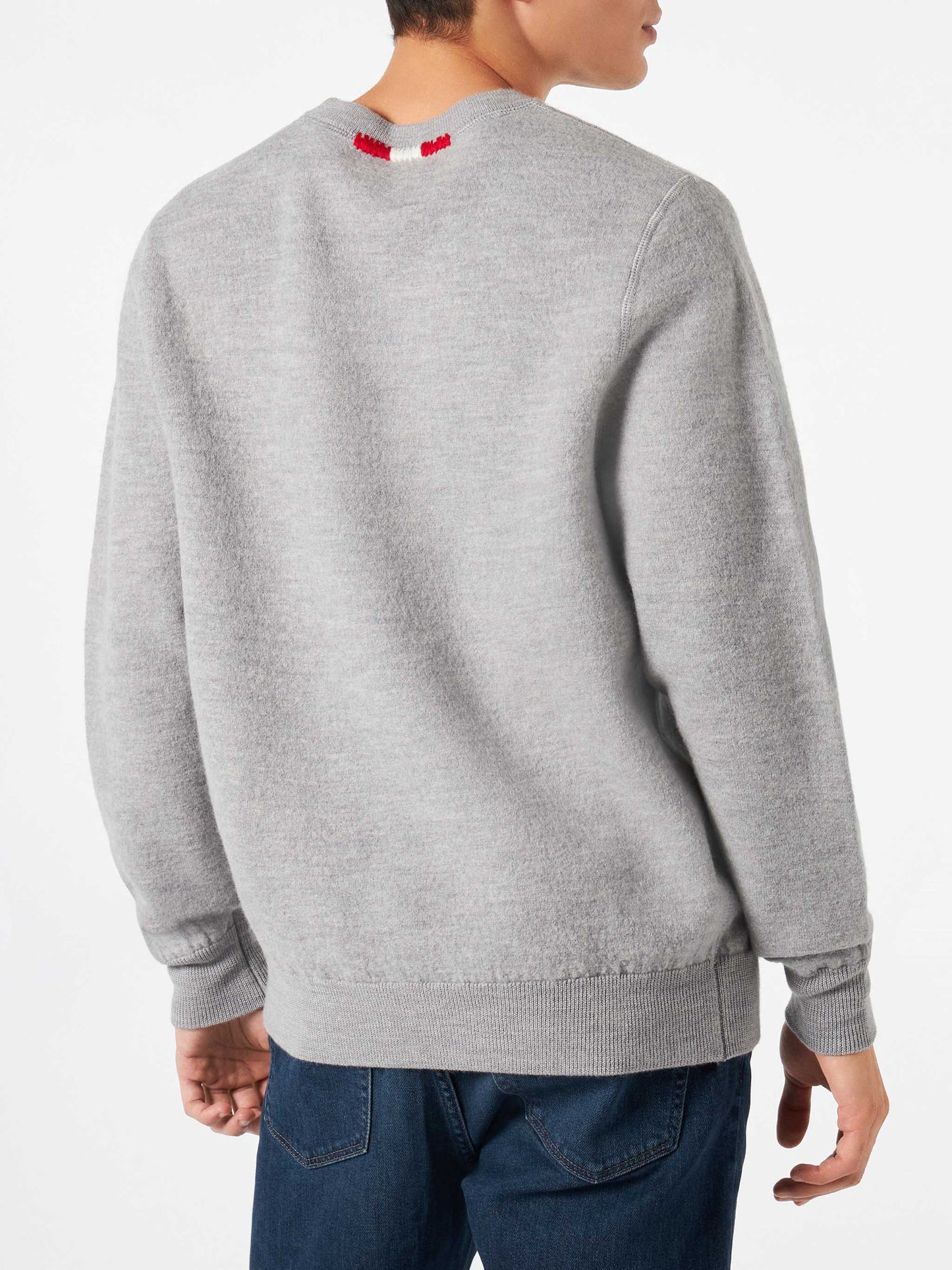 Man crewneck knitted sweater with Day Off embroidery - MC2 Saint Barth