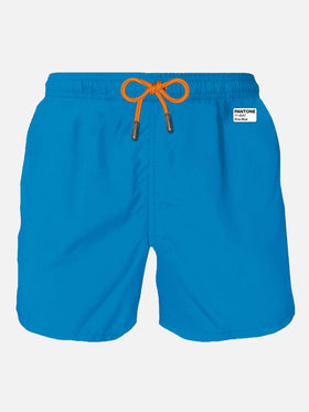 Man bluette lightweight fabric swim shorts Lightting Pantone | PANTONE® SPECIAL EDITION - MC2 Saint Barth