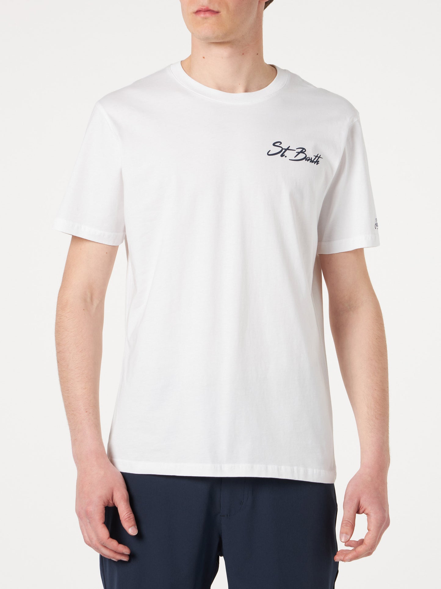 Man cotton t-shirt with St. Barth surf print - MC2 Saint Barth