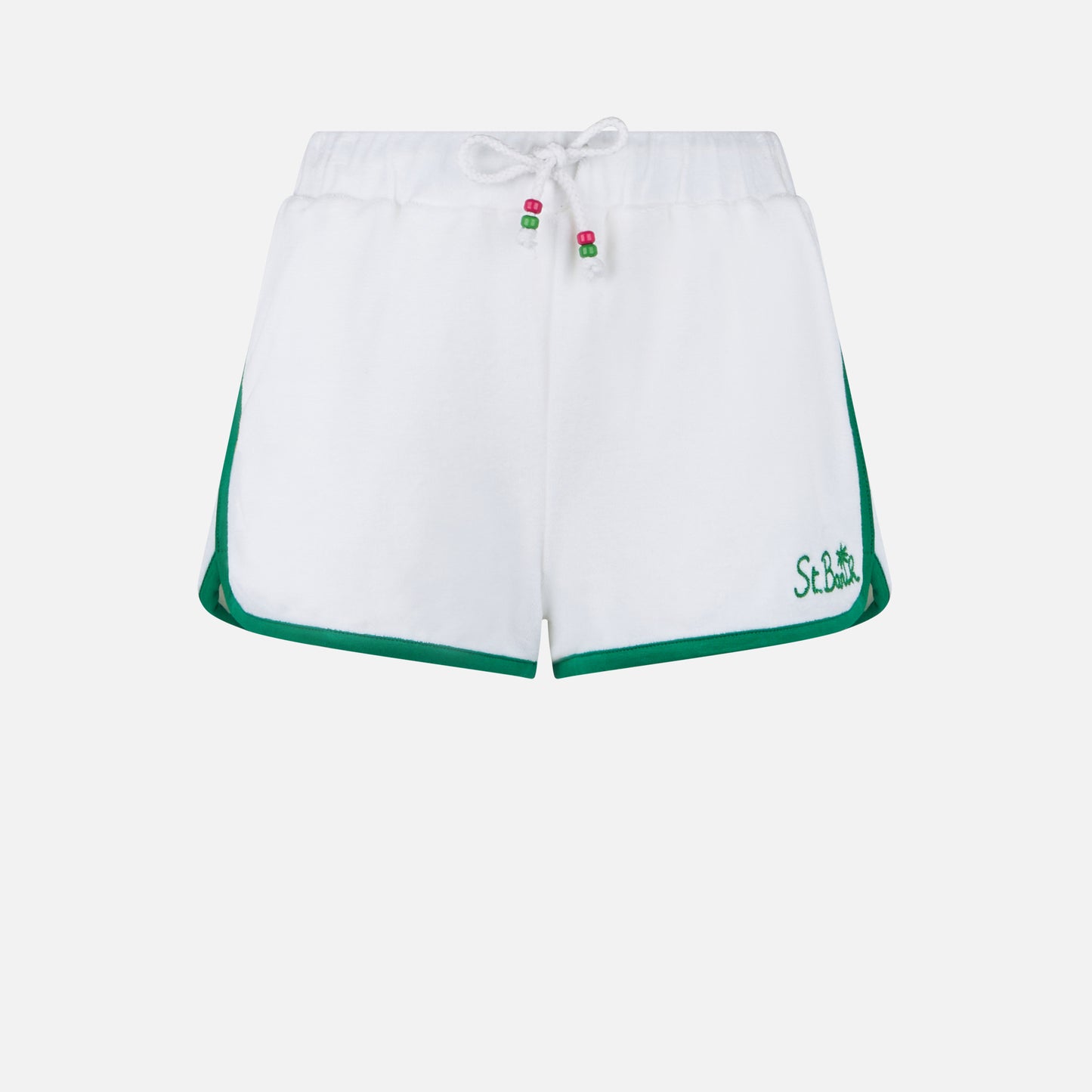 Terry cotton short pants with piping