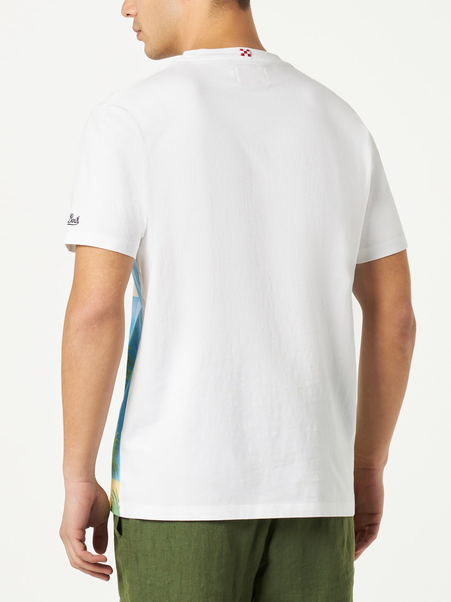 Man cotton t-shirt with Capri postcard print - MC2 Saint Barth