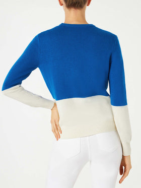 Woman sweater with Courma vintage postcard print - MC2 Saint Barth