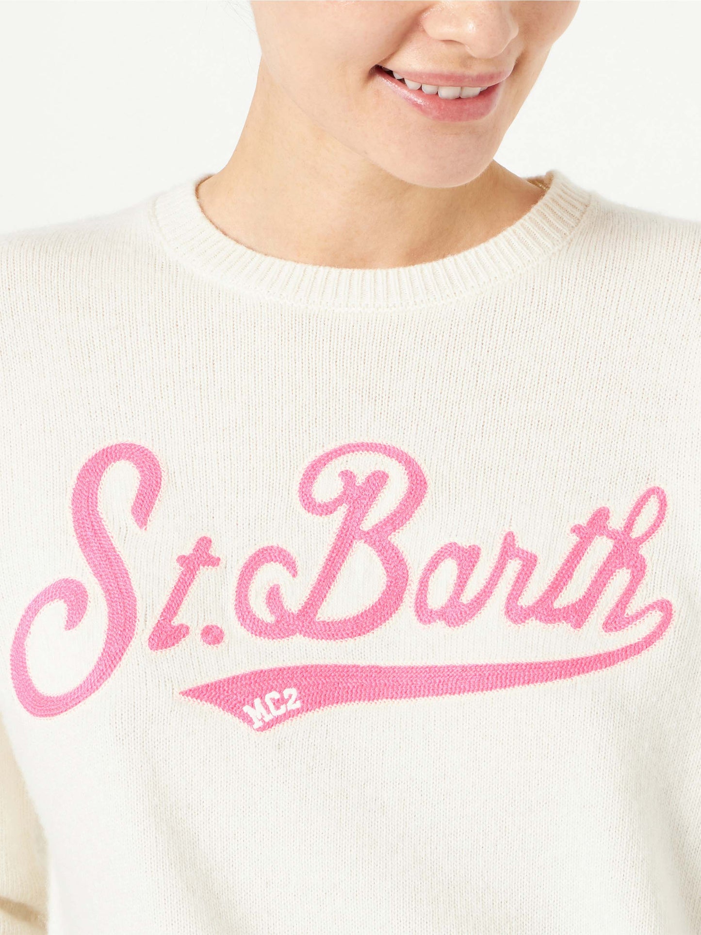 Woman sweater with Saint Barth terry logo - MC2 Saint Barth