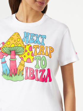Woman cotton t-shirt with Mushrooms print - MC2 Saint Barth