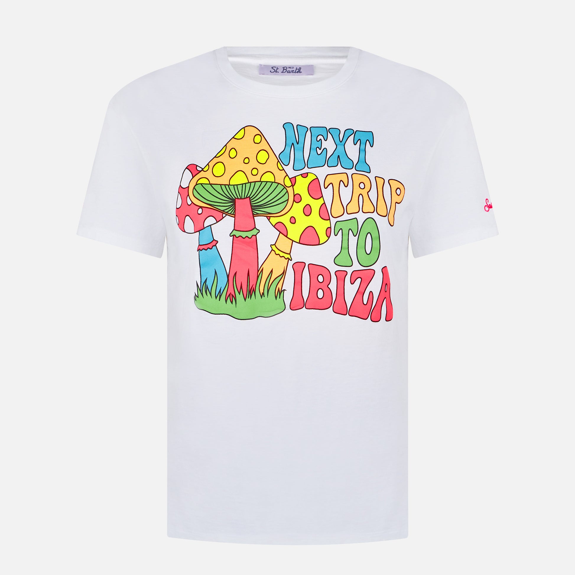 Woman cotton t-shirt with Mushrooms print - MC2 Saint Barth